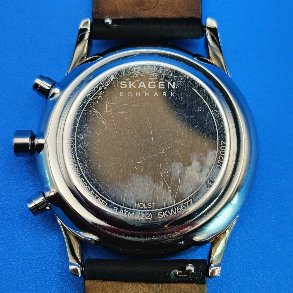 2019 Skagen Denmark Holst Chronograph 42mm‎ Mens Quartz Watch Fully Restored